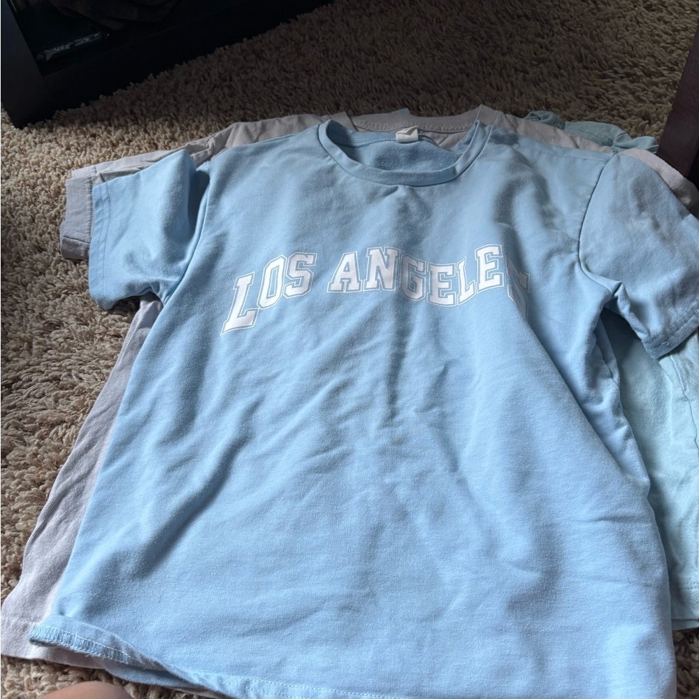 SHEIN Light Blue 'Los Angeles' Kids Tee